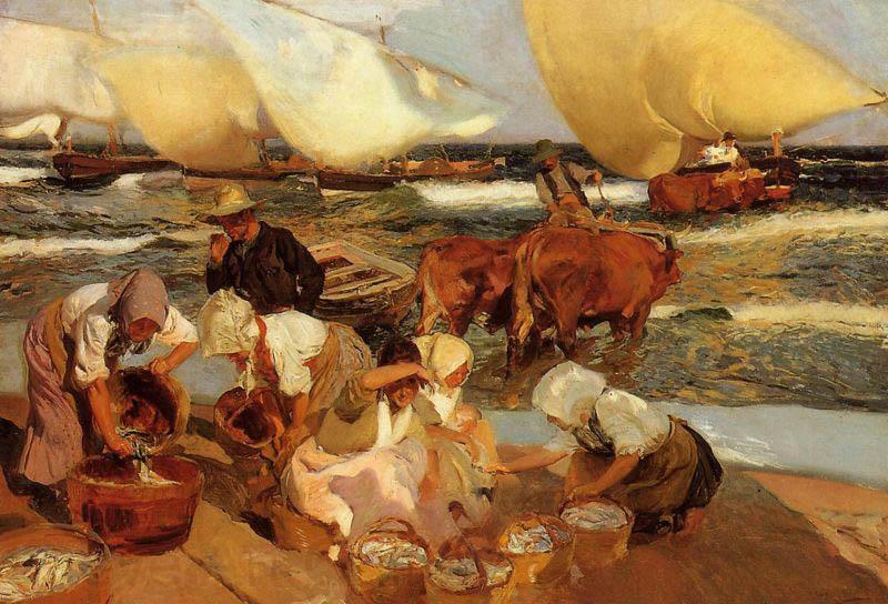 Joaquin Sorolla Beach at Valencia, Spain oil painting art